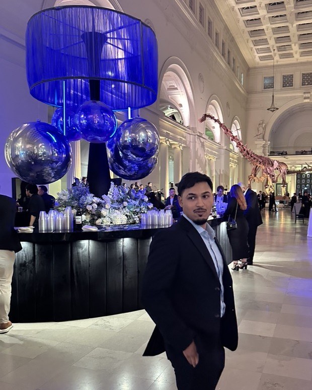 Ozair Khan at an evening event at the Field Museum, Chicago